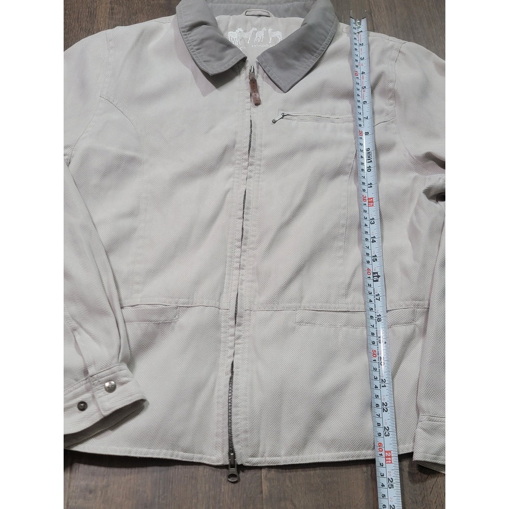 Outback Trading Co Womens Beige Herringbone Short Shaped Jacket 2336 Large